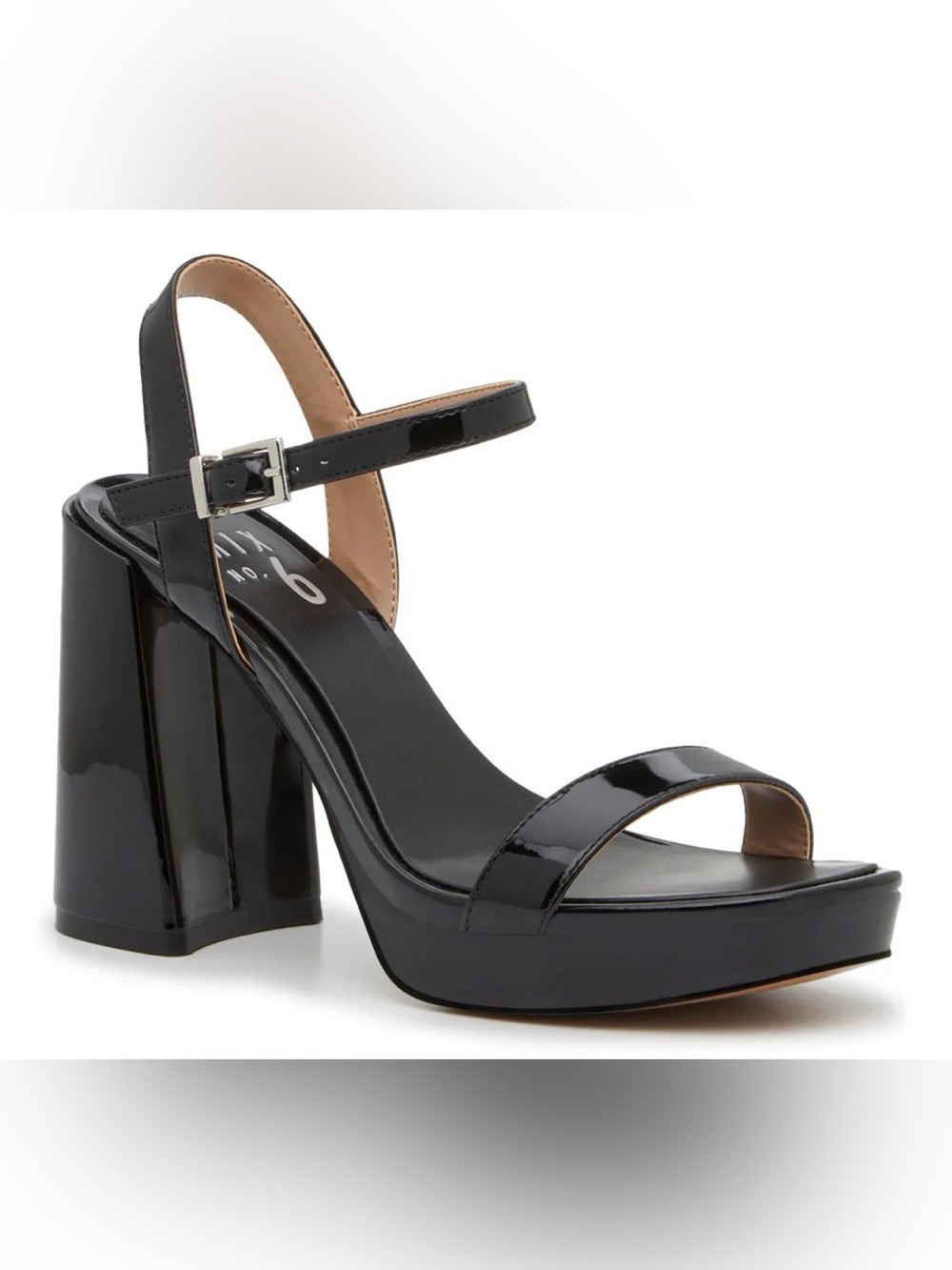 Mix No. 6 Sabria Sandal  Black Patent Platform Block Heel  - Unbranded size: 8W